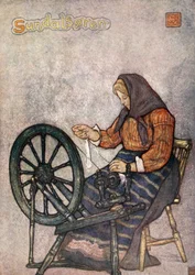Vrouw aan het spinnen, Sundalsoren, 1905